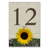 ヒマワリとウッドランドのテーブル番号カード テーブルナンバー (裏面)