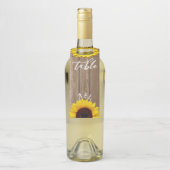 ヒマワリとウッドルック結婚スのテーブルナンバーワイン ボトルネックタグ (ボトル)