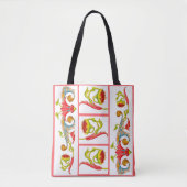 ヒマワリとカリカープリント トートバッグ (正面)