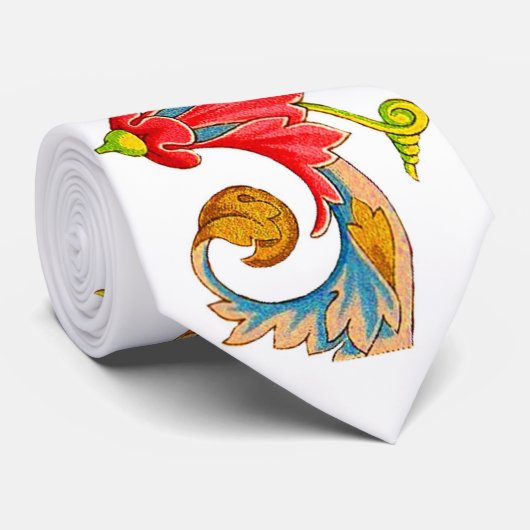 ヒマワリとカリカープリント ネクタイ (ロール)