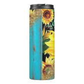 ヒマワリとグリッター素朴オンブルーウッド タンブラー (裏面)