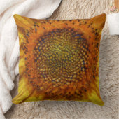 ヒマワリとシはっきりしたズブラシ絵画ストローク クッション (ブランケット)