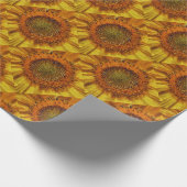 ヒマワリとシはっきりしたズブラシ絵画ストローク ラッピングペーパー (角)