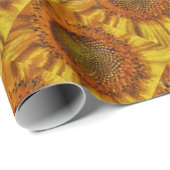 ヒマワリとシはっきりしたズブラシ絵画ストローク ラッピングペーパー (ロールコーナー)