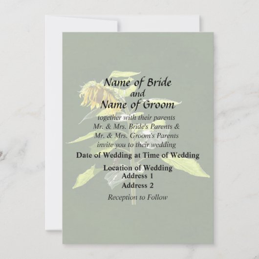 ヒマワリとスズメ 招待状 (正面)