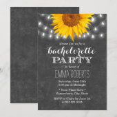 ヒマワリとストリングライトのバチェロレッテ 招待状 (正面/裏面)
