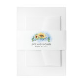 ヒマワリとダスティブルーアジサイ結婚ズ 招待状ベリーバンド (正面例)