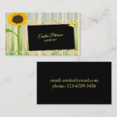 ヒマワリとチョウ 名刺 (正面/裏面)