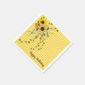 ヒマワリとツタ スタンダードカクテルナプキン (角)