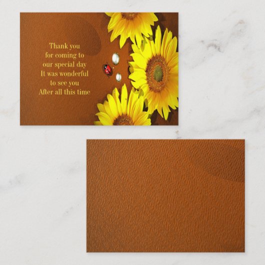 ヒマワリとテンジウムシのサンキューカード ノートカード (正面/裏面)