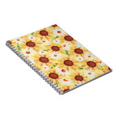 ヒマワリとデイジー水彩 ノートブック (右側)