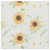 ヒマワリとデイジー ファブリック (クローズアップ)