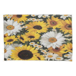 ヒマワリとデイジー#50 - Pillowcase 枕カバー