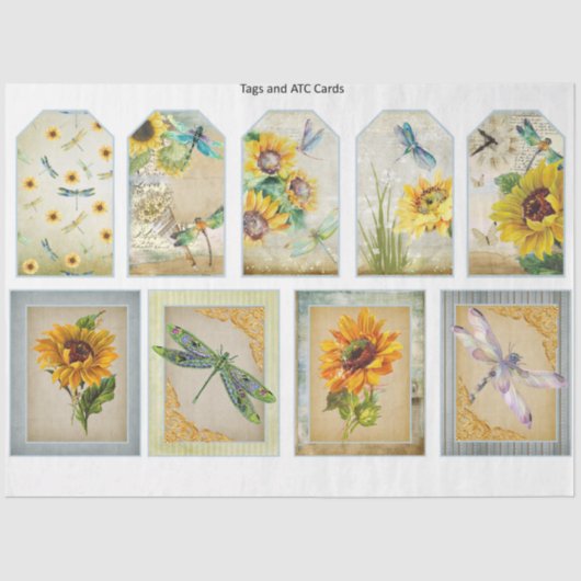 ヒマワリとトンボデザイン11 薄葉紙 (正面)