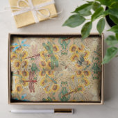 ヒマワリとトンボデザイン1 薄葉紙 (ギフト)