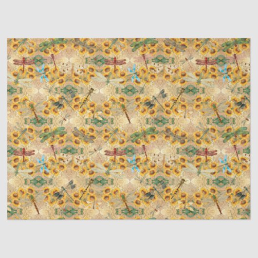 ヒマワリとトンボデザイン1 薄葉紙 (正面)