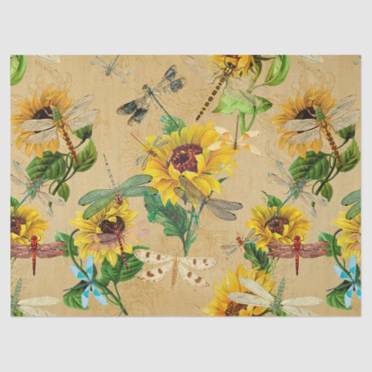 ヒマワリとトンボデザイン2 薄葉紙 (正面)