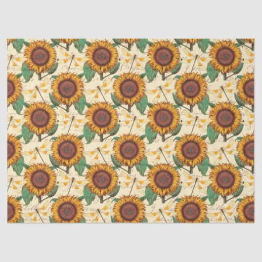 ヒマワリとトンボデザイン5 薄葉紙 (正面)