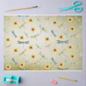 ヒマワリとトンボデザイン6 薄葉紙 (クラフト)