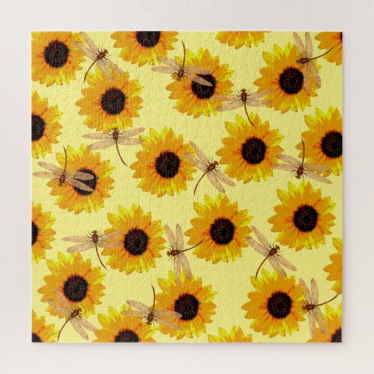 ヒマワリとトンボ ジグソーパズル (縦)