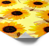 ヒマワリとトンボ ポスター (角)