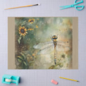 ヒマワリとトンボ 薄葉紙 (クラフト)