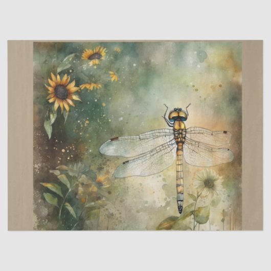 ヒマワリとトンボ 薄葉紙 (正面)