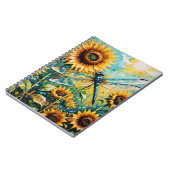 ヒマワリとドラゴンフライ、ヒマワリとトンボ。 ノートブック (左側)