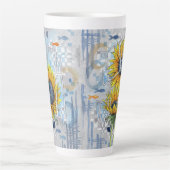 ヒマワリとドリームラージラテマグ カフェラテマグ (正面)