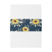 ヒマワリとネイビーブルー幾何結婚素朴体 招待状ベリーバンド (裏面例)