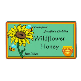ヒマワリとハニーポット ラベル