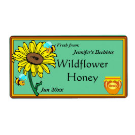 ヒマワリとハニーポット ラベル