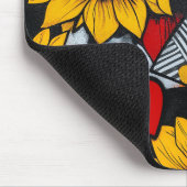 ヒマワリとハート マウスパッド (コーナー)