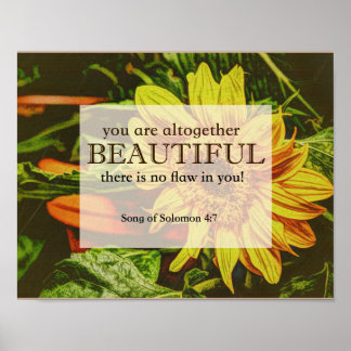 ヒマワリとバイブルの詩のポスター ポスター
