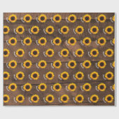 ヒマワリとバパーソナライズされたンウッド ラッピングペーパー (フラット)