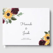 ヒマワリとバラ素朴カントリーウェディング ゲストブック (正面)