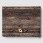 ヒマワリとバラ素朴ズ結婚ウッド ゲストブック (裏面)