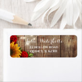 ヒマワリとバラ素朴住所 シール (インサイチュ)