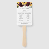 ヒマワリとバラ素朴結婚式 プログラム ハンドファン (裏面)