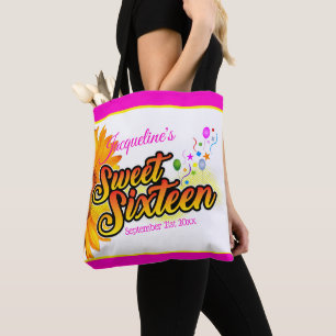 ヒマワリとバルーン白いSweet sixteen トートバッグ