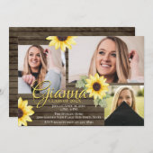 ヒマワリとバーンウッド研究科写真招待状 招待状 (正面/裏面)