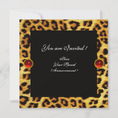 ヒマワリとヒョウの毛皮のボウサマーガーデンパーティー 招待状 (裏面)