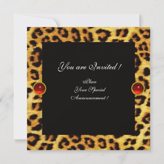 ヒマワリとヒョウの毛皮のボウサマーガーデンパーティー 招待状 (裏面)