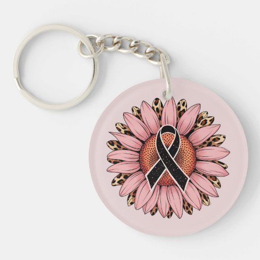 ヒマワリとヒョウ キーホルダー (正面)