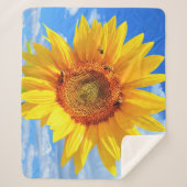 ヒマワリとビーズシェルパ毛布 シェルパブランケット (正面)