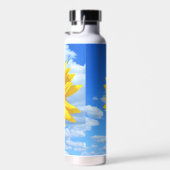 ヒマワリとビーズステンレス鋼製水瓶 ウォーターボトル (右面)