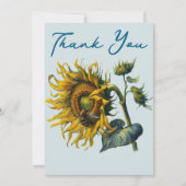 ヒマワリとビー鮮やか自然調和 サンキューカード (正面)