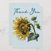 ヒマワリとビー鮮やか自然調和 サンキューカード (正面/裏面)