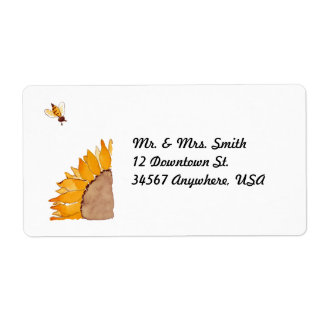 ヒマワリとビー ラベル