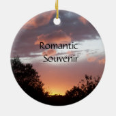 ヒマワリとピンクの夏の夕日 セラミックオーナメント (裏面)